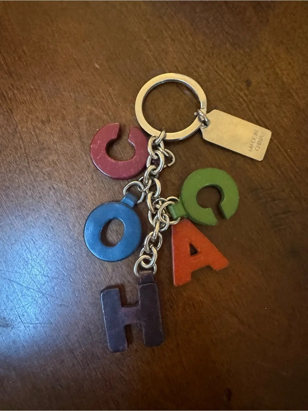 Coach Y2K Rare Letters C O A C H Initial Purple Pink Multicolored Charm Keychain
